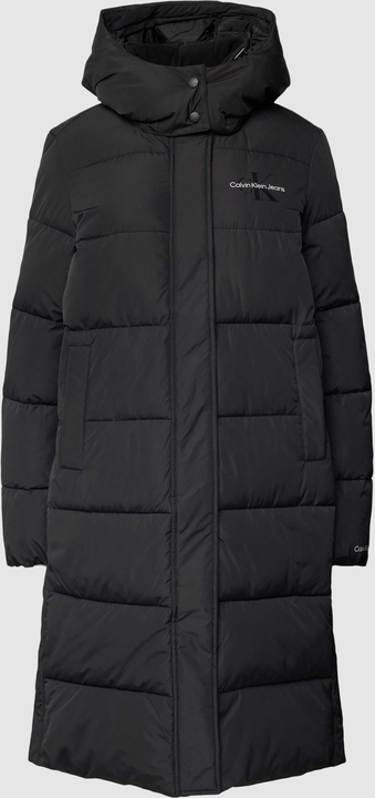 Czarny płaszcz Calvin Klein z kapturem