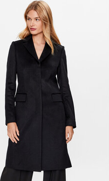 Czarny płaszcz Calvin Klein z wełny w stylu casual