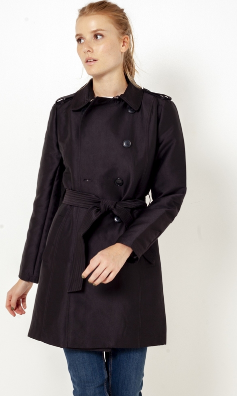 Czarny płaszcz Camaieu w stylu casual bez kaptura