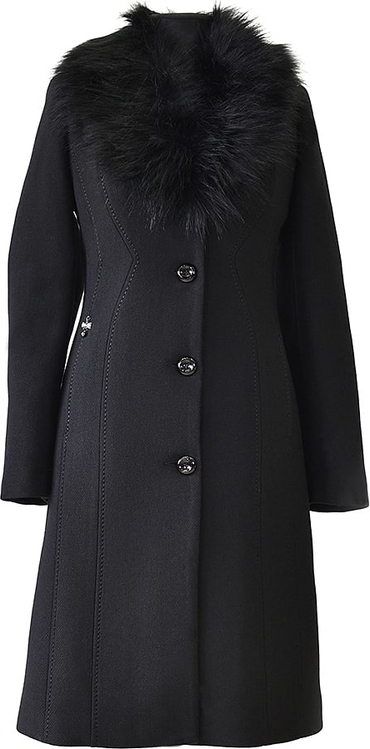 Czarny płaszcz Ciriana z wełny w stylu casual długi