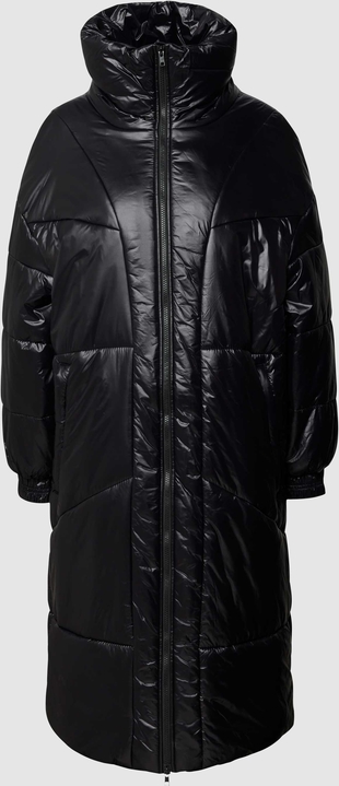 Czarny płaszcz Drykorn długi bez kaptura w stylu casual
