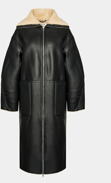 Czarny płaszcz EDITED bez kaptura w stylu casual