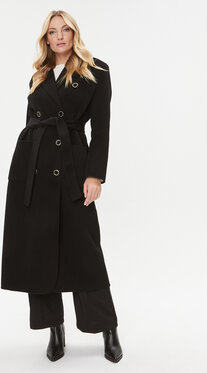 Czarny płaszcz Elisabetta Franchi w stylu casual