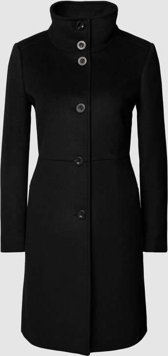 Czarny płaszcz Esprit bez kaptura w stylu casual z wełny