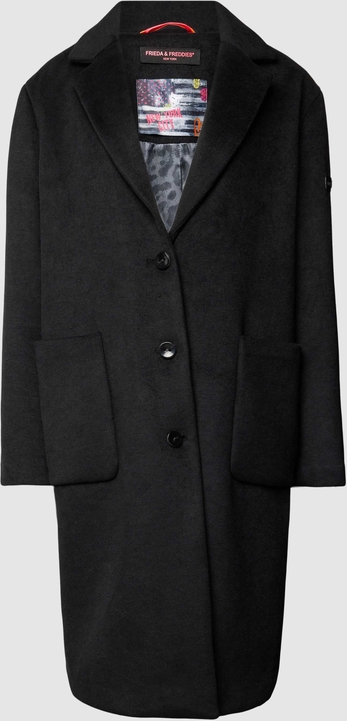 Czarny płaszcz Frieda & Freddies w stylu casual z bawełny