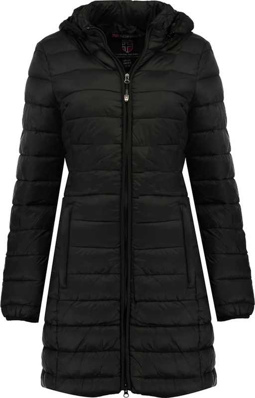 Czarny płaszcz Geographical Norway w stylu casual