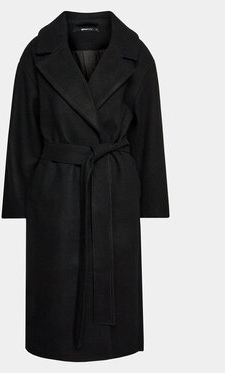 Czarny płaszcz Gina Tricot bez kaptura długi w stylu casual