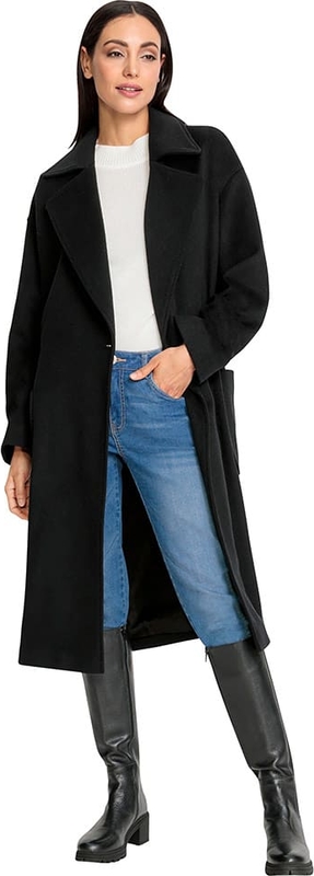 Czarny płaszcz Heine przejściowa w stylu casual bez kaptura