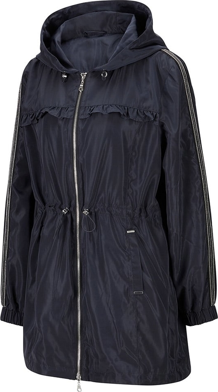 Czarny płaszcz Heine z kapturem krótki w stylu casual