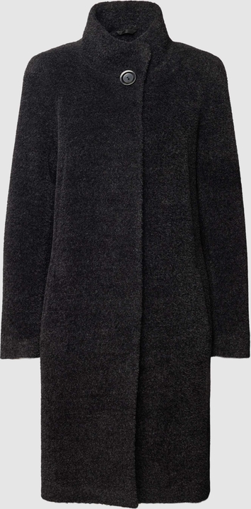 Czarny płaszcz Icons Cinzia Rocca w stylu casual z alpaki bez kaptura