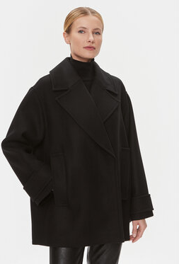 Czarny płaszcz Ivy Oak bez kaptura w stylu casual oversize