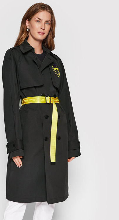 Czarny płaszcz Karl Lagerfeld bez kaptura w stylu casual