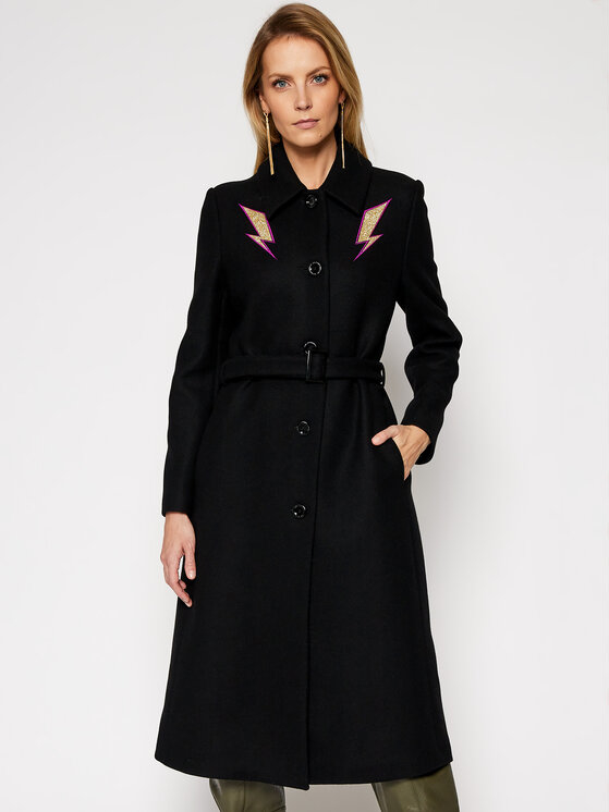 Czarny płaszcz Love Moschino w stylu casual