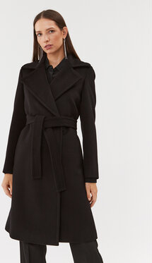 Czarny płaszcz Marella bez kaptura w stylu casual