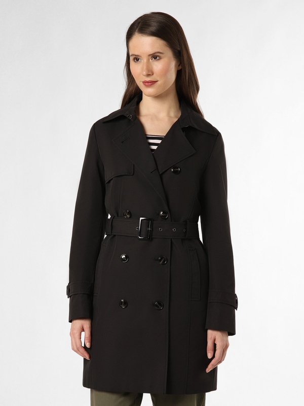 Czarny płaszcz Marie Lund w stylu klasycznym