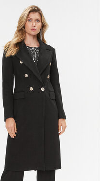 Czarny płaszcz Maryley w stylu casual bez kaptura