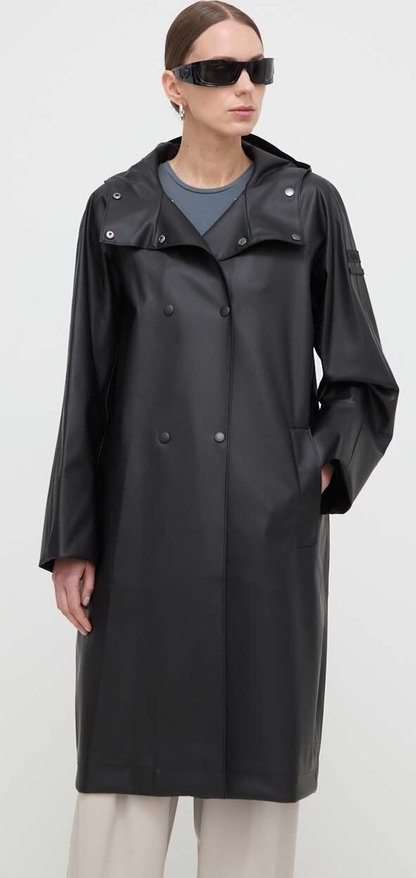 Czarny płaszcz MaxMara bez kaptura przejściowa w stylu casual