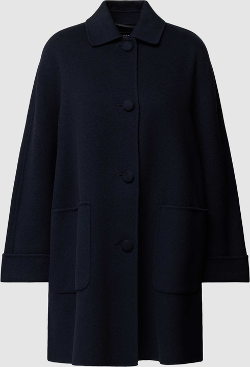 Czarny płaszcz MaxMara bez kaptura z wełny w stylu casual
