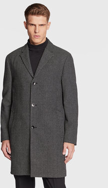 Czarny płaszcz męski Calvin Klein z wełny