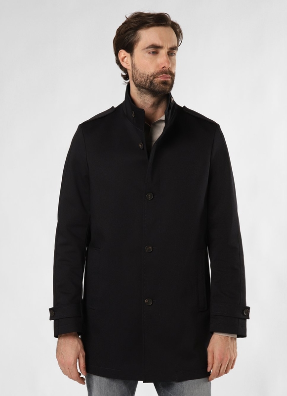 Czarny płaszcz męski Cinque w stylu klasycznym