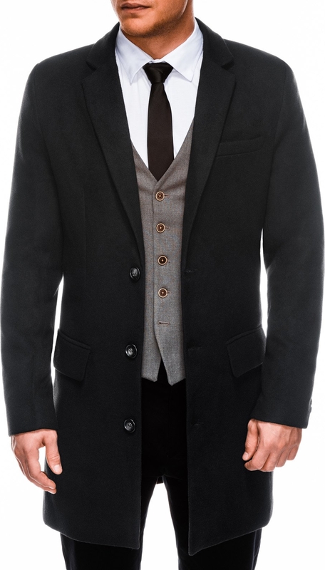Czarny płaszcz męski Ombre_Premium
