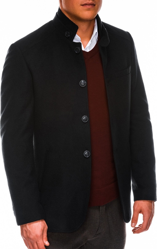 Czarny płaszcz męski Ombre_Premium