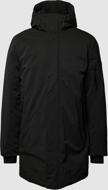 Czarny płaszcz męski Tom Tailor Denim w młodzieżowym stylu