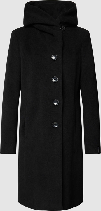 Czarny płaszcz Milo Coats w stylu casual z kapturem