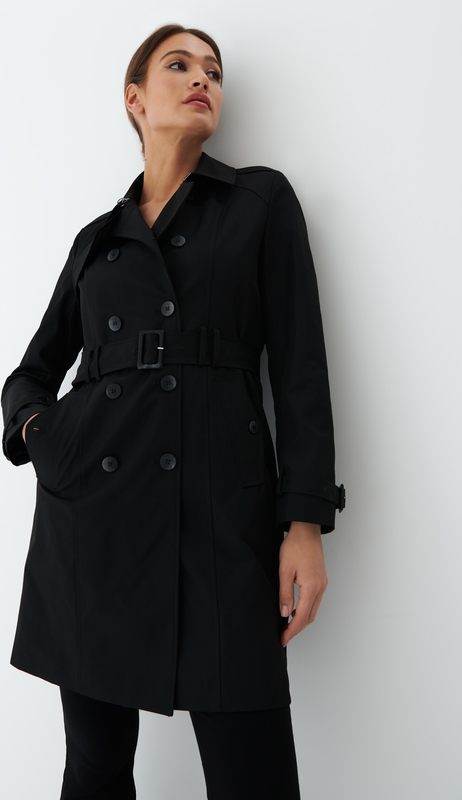 Czarny płaszcz Mohito w stylu casual