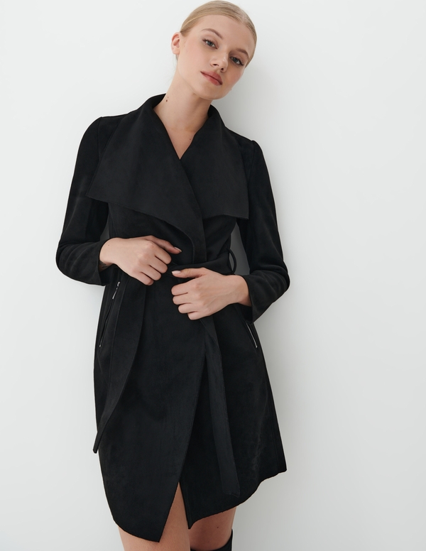 Czarny płaszcz Mohito w stylu casual przejściowa krótki