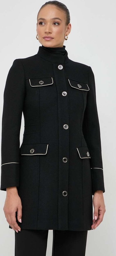 Czarny płaszcz Morgan w stylu casual z wełny przejściowa