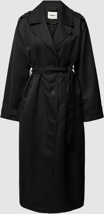 Czarny płaszcz Only bez kaptura długi