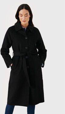 Czarny płaszcz Part Two w stylu casual bez kaptura