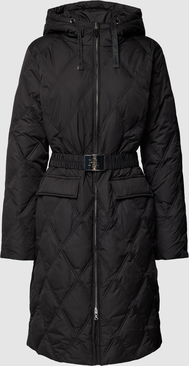 Czarny płaszcz Ralph Lauren z kapturem długi w stylu casual