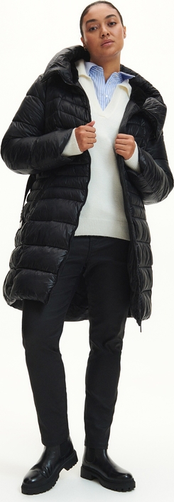 Czarny płaszcz Reserved bez kaptura w stylu casual