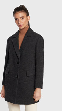 Czarny płaszcz Sisley bez kaptura