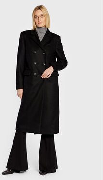 Czarny płaszcz Trussardi w stylu casual