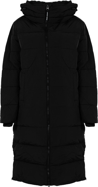 Czarny płaszcz ubierzsie.com z tkaniny
