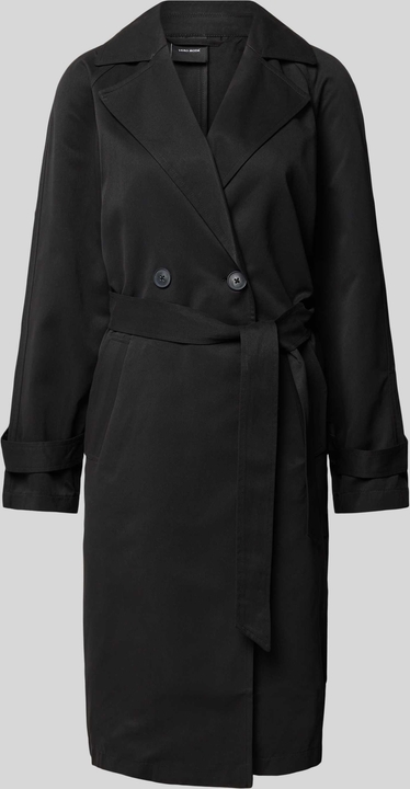 Czarny płaszcz Vero Moda bez kaptura w stylu casual