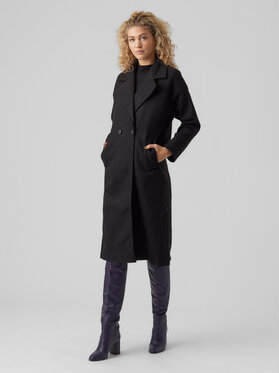 Czarny płaszcz Vero Moda przejściowa bez kaptura w stylu casual