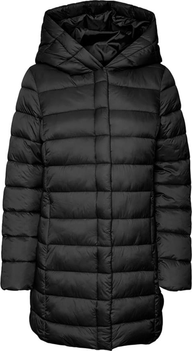 Czarny płaszcz Vero Moda w stylu casual z kapturem
