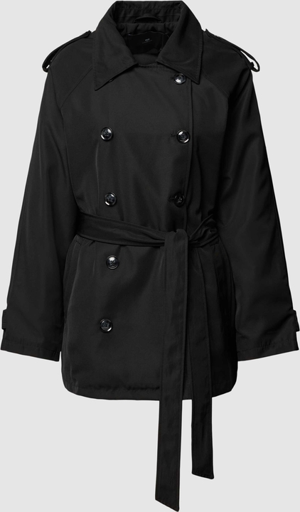 Czarny płaszcz Withblack bez kaptura krótki