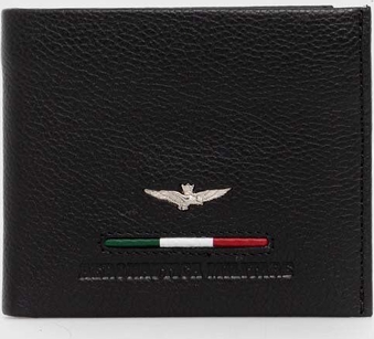 Czarny portfel męski Aeronautica Militare