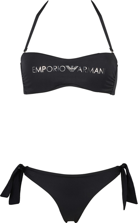 Czarny strój kąpielowy Emporio Armani z nadrukiem w stylu casual