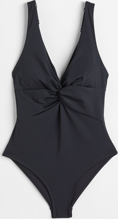 Czarny strój kąpielowy H & M w sportowym stylu