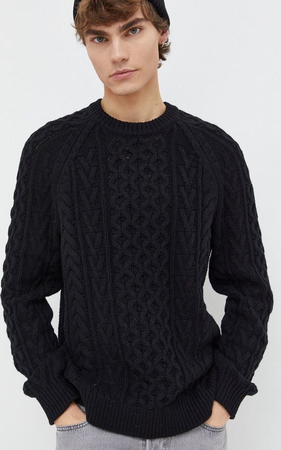 Czarny sweter Abercrombie & Fitch w stylu casual z okrągłym dekoltem