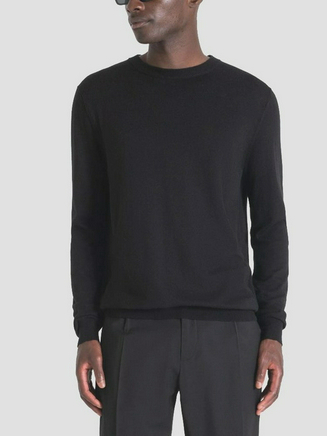 Czarny sweter Antony Morato z okrągłym dekoltem