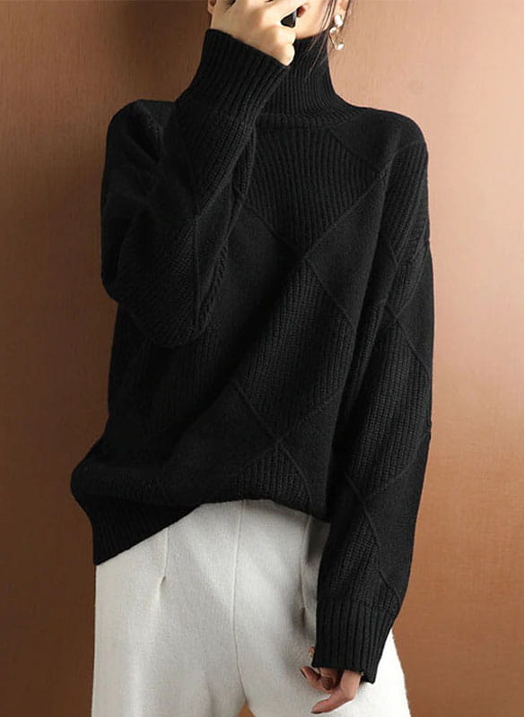 Czarny sweter Arilook z dzianiny