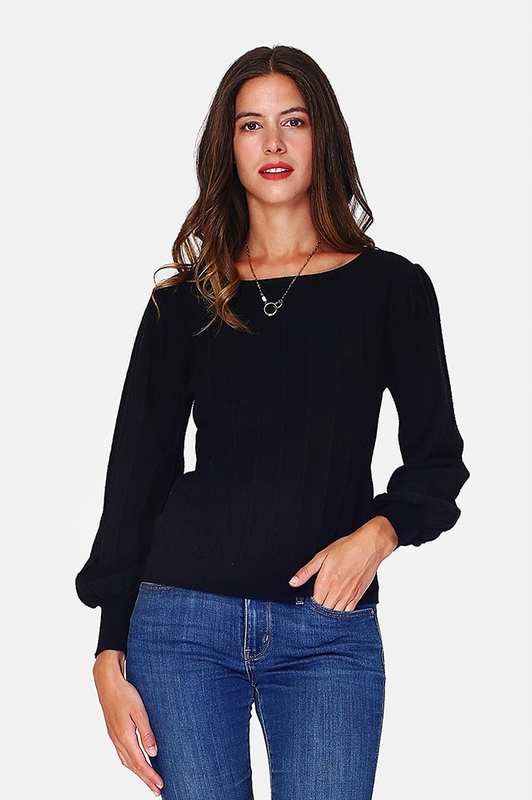 Czarny sweter C& Jo w stylu casual z kaszmiru