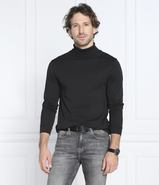 Czarny sweter Calvin Klein w stylu casual z golfem